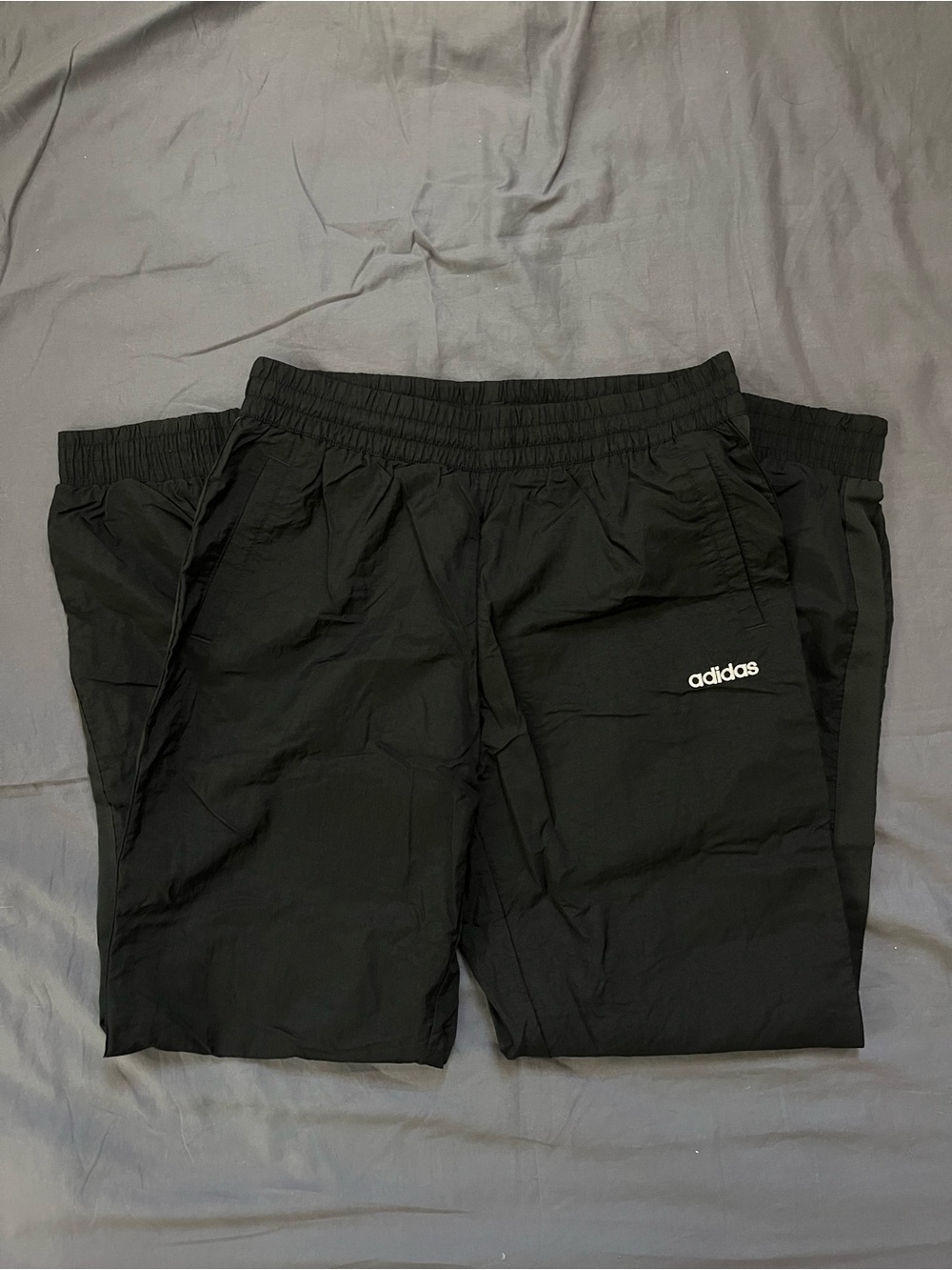 adidas Black Lightweight Track Joggers with Elastic Waist